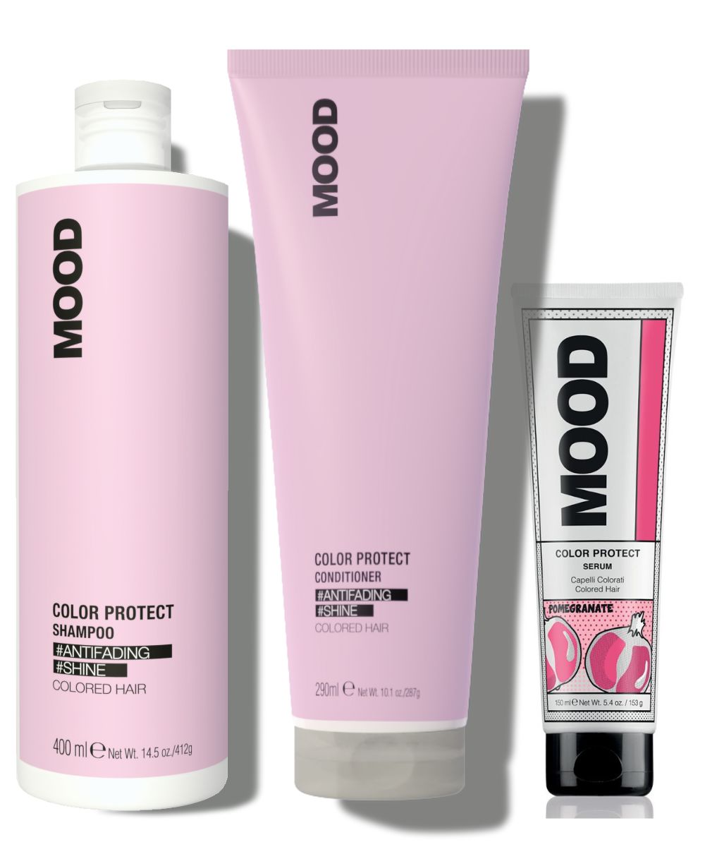 Mood color protect triple pack shampoo conditioner serum